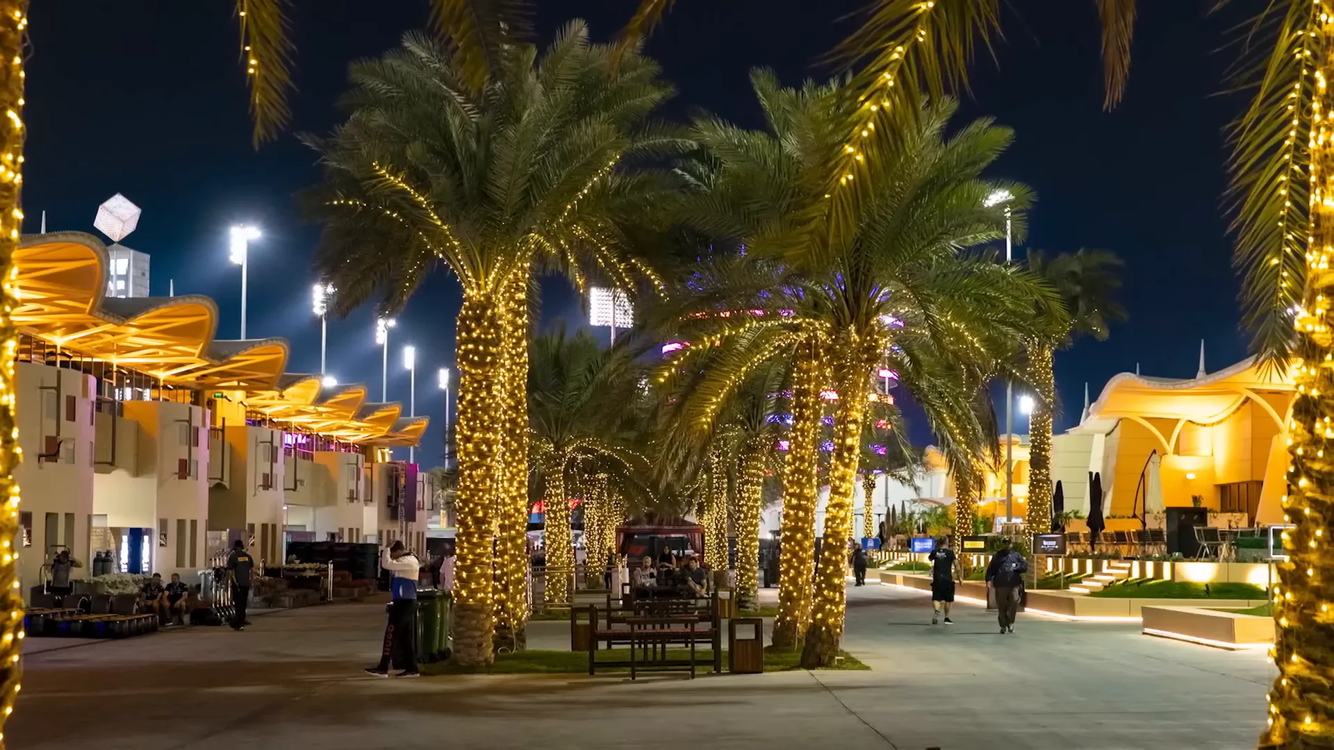 Bahrain paddock at night